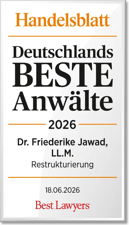 The Best Lawyers in Germany 2026 Edition -  Dr. Friederike Jawad, LL.M. -  Restructuring and Insolvency Law DE