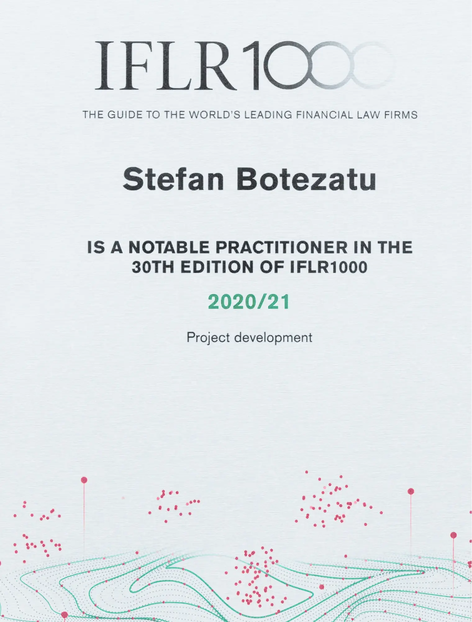 IFLR 1000 2020 – Ștefan Botezatu – Notable Practitioner in Project Development