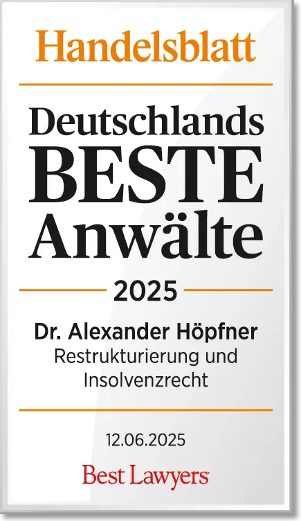The Best Lawyers in Germany 2026 Edition - Dr. Alexander Höpfner - Restructuring and Insolvency Law