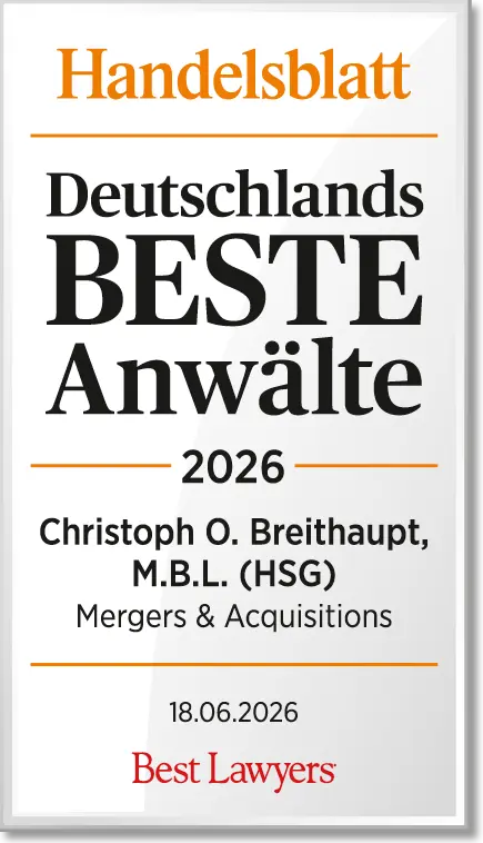 The Best Lawyers in Germany 2026 Edition - Christoph Breithaupt, M.B.L. (HSG) - Mergers & Acquisitions Law DE