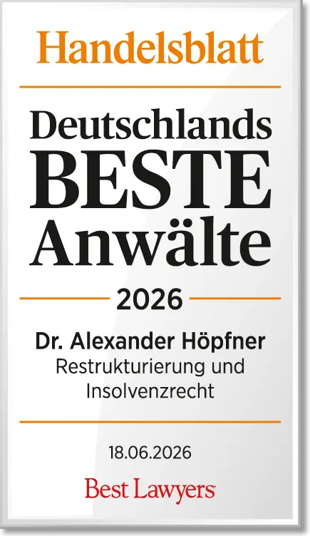 The Best Lawyers in Germany 2026 Edition - Dr. Alexander Höpfner - Restructuring and Insolvency Law DE