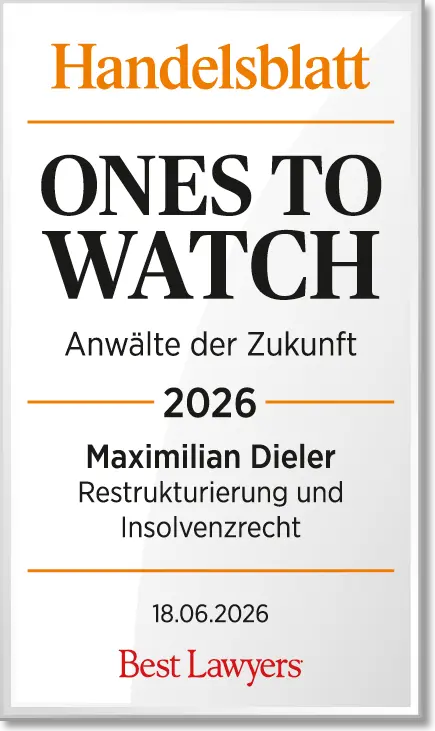 Anwälte der Zukunft 2025 -  Maximilian Dieler -  Restrukturierung & Insolvenzrecht