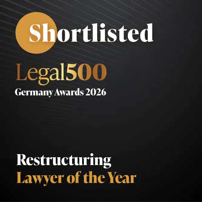 Legal500 Germany Awards 2026 -  Lawyer of the Year Restructuring